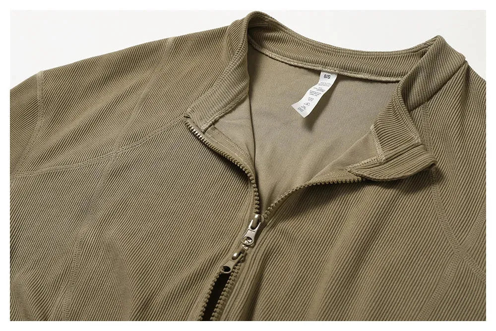 Double Zipper Loose Long Sleeve Sweatershirt Coat Thread - Bellarte Enchanté Double Zipper Loose Long Sleeve Sweatershirt Coat Thread